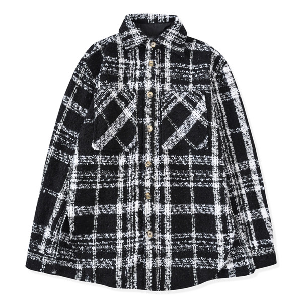 Hiphop Loose Fit Cropped Wool-blend Overshirt Men White/Black Check Pattern Tweed Shirt Vented side-seams Streetwear fz2244, Black white
Hiphop Loose Fit Cropped Wool-blend Overshirt Men White/Black Check Pattern Tweed Shirt Vented side-seams Streetwear fz2244, Black white