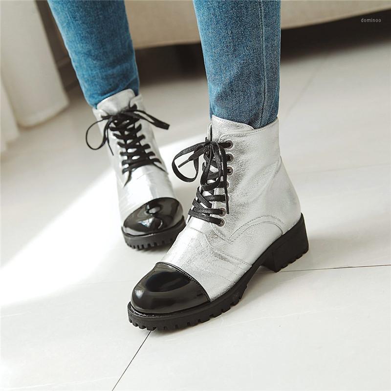 YMECHIC White Gold Silver Lace Up Gothic Combat Boots for Women Block Heel Shoes Glitter Bling Ladies Ankle Motorcycle Boots1
YMECHIC White Gold Silver Lace Up Gothic Combat Boots for Women Block Heel Shoes Glitter Bling Ladies Ankle Motorcycle Boots1