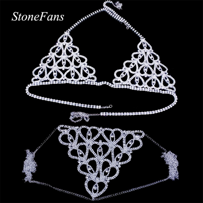 StoneFans Women Sexy Heart Rhinestone Bra Body Chest Chain Accessories Crystal Body Jewelry transparent Thong Panties Underwear T200507
StoneFans Women Sexy Heart Rhinestone Bra Body Chest Chain Accessories Crystal Body Jewelry transparent Thong Panties Underwear T200507