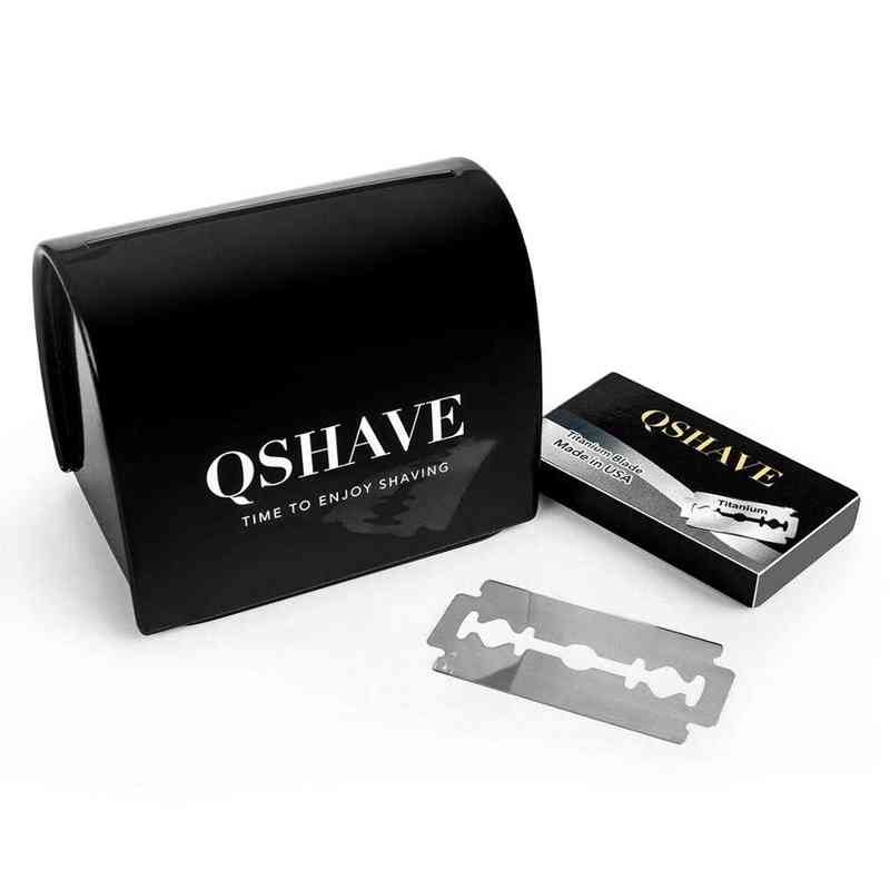 QSHAVE Adjustable Safety Razor kit Men's Shaving kit Holder + Razor + Blade Disposal Case +15 Blades set 220112