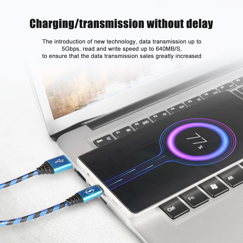 Micro USB Charging Charger Cable 3FT Long Premium Nylon Braided USB TYPE C Cable Sync data Charger Cord for Android Cellphone