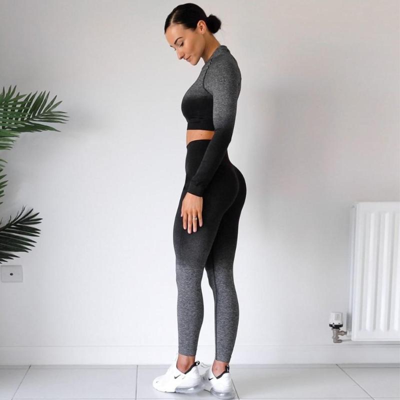 Women Seamless Yoga Set Gym High Waist Leggings T-Shirts Top Suit Long Sleeve Fitness Workout Sport Running Sportswear Set, Blue set
Women Seamless Yoga Set Gym High Waist Leggings T-Shirts Top Suit Long Sleeve Fitness Workout Sport Running Sportswear Set, Blue set