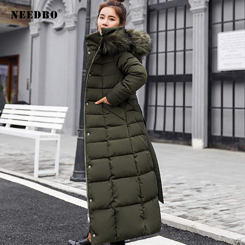 NEEDBO Down Coat women Long Down Jacket Women Winter with Hooded Down Coat Winter Oversize Doudoune Jacket Coat Lady Parka T200107