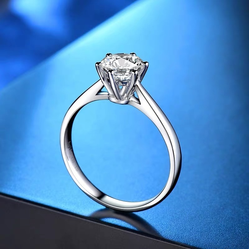 Wedding Rings Pure 18K White Gold Ring 1ct 2ct 3ct VVS1 Round Cut Classic Diamond jewelry Ring Wedding Party Anniversary Ring 220829