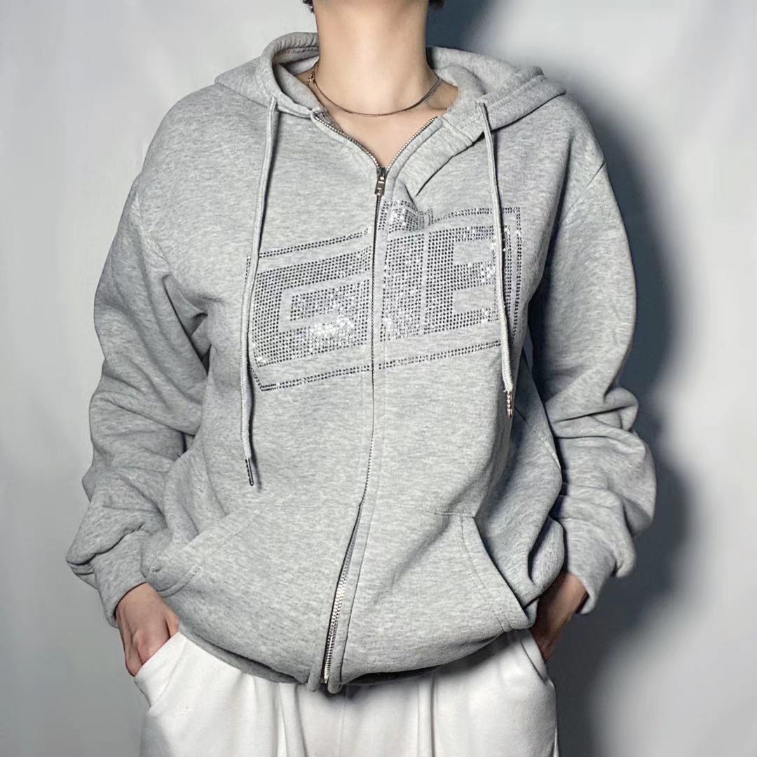 Rhinestone Letter Print Women Long Sleeve Sweatshirt Hoodis Zipper Loose Oversized Streetwear Casual 2020 Autumn, Black
Rhinestone Letter Print Women Long Sleeve Sweatshirt Hoodis Zipper Loose Oversized Streetwear Casual 2020 Autumn, Black