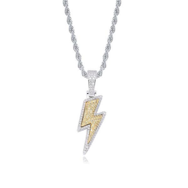 Lced Out Bling Light Pendant Necklace With Rope Chain Copper Material Cubic Zircon Men Hip Hop Jewelry locket necklaces for women