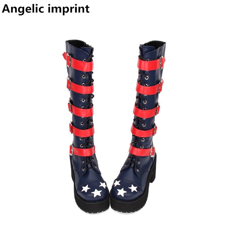 Angelic imprint mori girl motorcycle punk boots lady lolita Boots woman high heels pumps Women party shoes 33-47 10cm buckles, Black
Angelic imprint mori girl motorcycle punk boots lady lolita Boots woman high heels pumps Women party shoes 33-47 10cm buckles, Black
