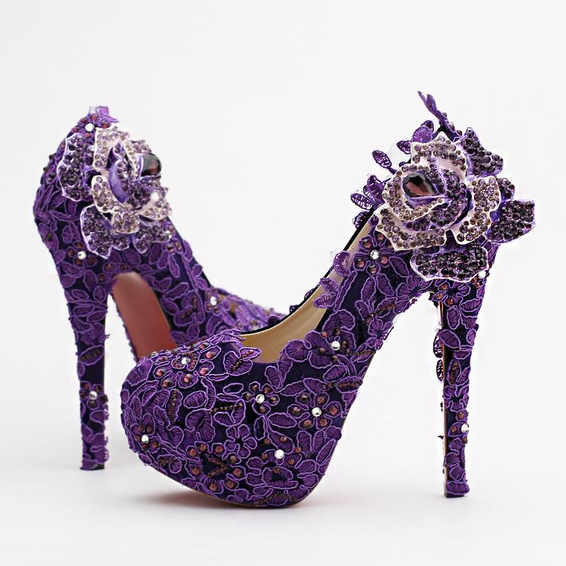 High Heel Fashion Fower Rhinestone Bridal Shoes Purple Lace Wedding Shoes Beautiful Platform Crystal High Quality Women Pumps, Style two
High Heel Fashion Fower Rhinestone Bridal Shoes Purple Lace Wedding Shoes Beautiful Platform Crystal High Quality Women Pumps, Style two