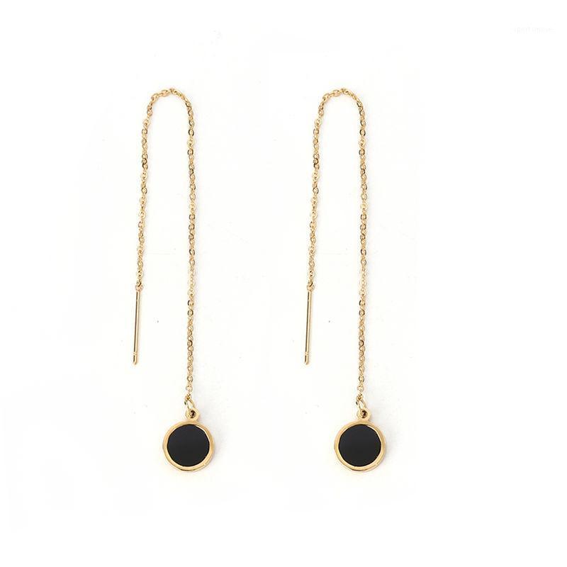 Fashion Stainless Steel Ear Threader Earrings Gold Black Round & Cross Drop Earring Jewelry Women Wife Gift 12.5cm, 1 Pair1
Fashion Stainless Steel Ear Threader Earrings Gold Black Round & Cross Drop Earring Jewelry Women Wife Gift 12.5cm, 1 Pair1