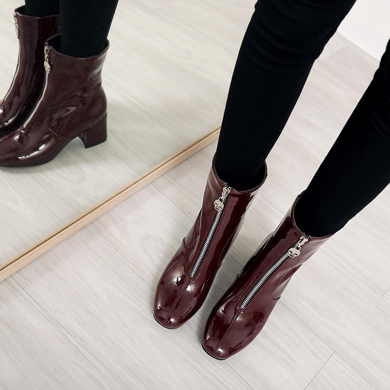 YMECHIC Patent Leather Pu White Black Wine Red Fashion Ankle Boots Chunky High Heels Womens Shoes Large Size Autumn Short Boots1, Xingse
YMECHIC Patent Leather Pu White Black Wine Red Fashion Ankle Boots Chunky High Heels Womens Shoes Large Size Autumn Short Boots1, Xingse