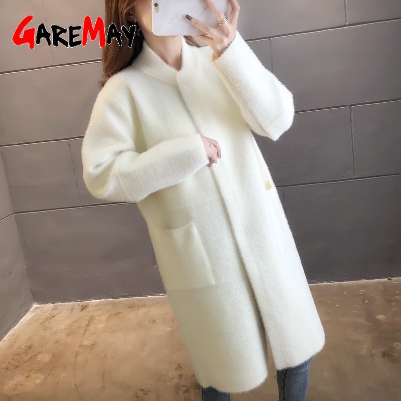 Autumn and Winter Woolen Coat Female Mid-Long New Korean Temperament Women's Popular Outerwear Woolen Coat Women Sweater 201031