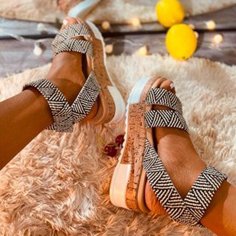 New Striped Women Summer Gladiator Sandals Platform Flat Mid Heel Peep Toe Ankle Strap Casual Rome Ladies Shoes Zapatos De Mujer, White
New Striped Women Summer Gladiator Sandals Platform Flat Mid Heel Peep Toe Ankle Strap Casual Rome Ladies Shoes Zapatos De Mujer, White