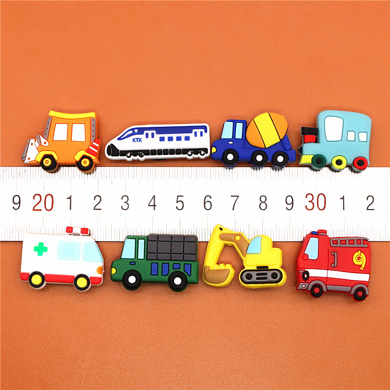 Shoe Charms Construction vehicles and Trains Shoe Buckle Accessories Sandals Shoe Decorations Kid's X-mas