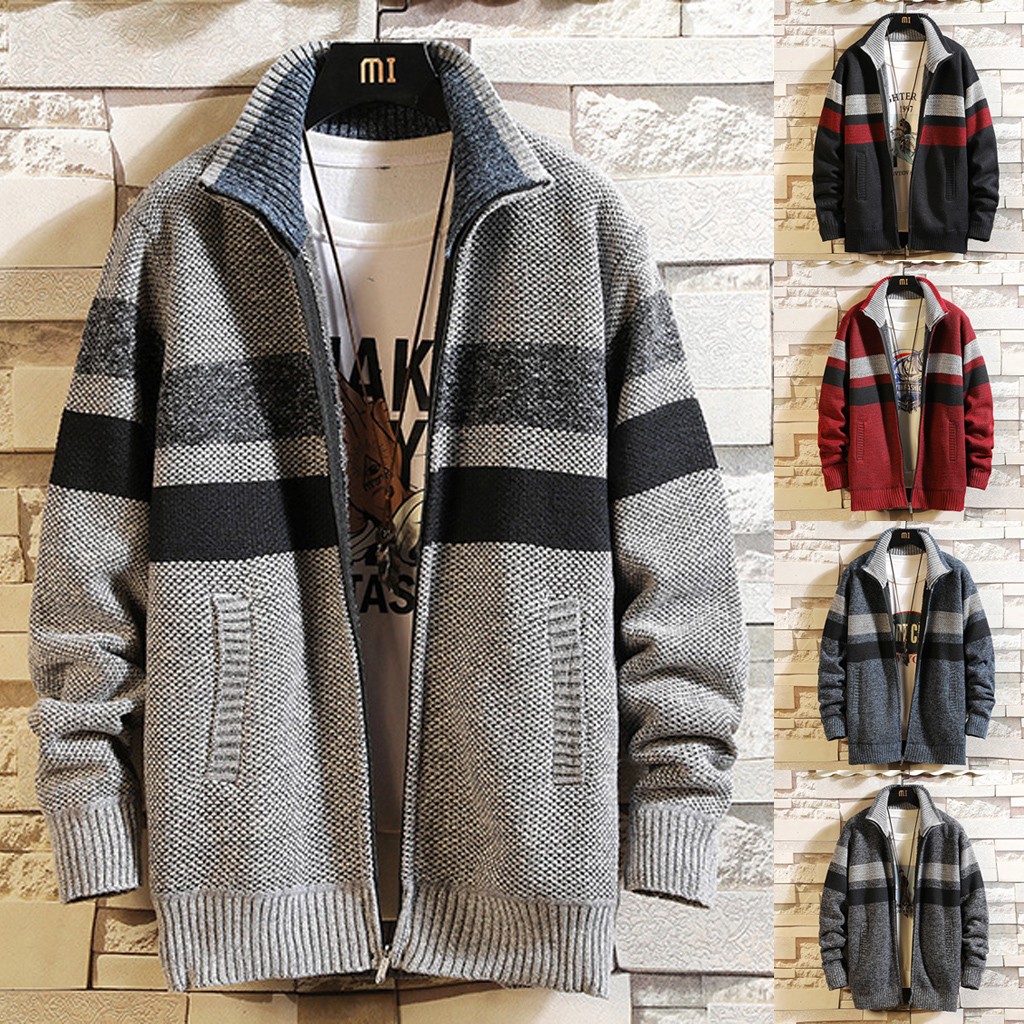 Plush and thickened fashionable men's cardigan fit one-piece sweater knitwear warm jacket coat 18 colors, Color 1
Plush and thickened fashionable men's cardigan fit one-piece sweater knitwear warm jacket coat 18 colors, Color 1