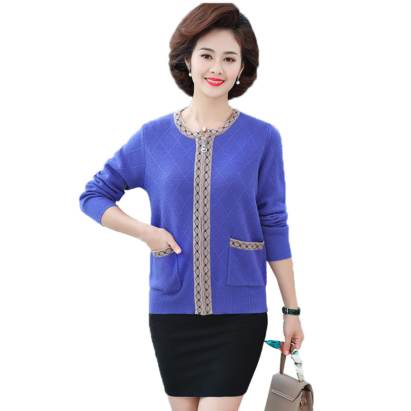 Female Middle-aged Sweater New Spring Jacket Plus Size Long Sleeve Cardigan Knitted or Crocheted Tops R34 A4yg, Red wine
Female Middle-aged Sweater New Spring Jacket Plus Size Long Sleeve Cardigan Knitted or Crocheted Tops R34 A4yg, Red wine