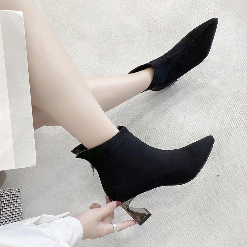 Autumn Women's Fashion Rhinestone High-heel Boots Women Pointed Toe Children Thick Heel Short W288, Black
Autumn Women's Fashion Rhinestone High-heel Boots Women Pointed Toe Children Thick Heel Short W288, Black