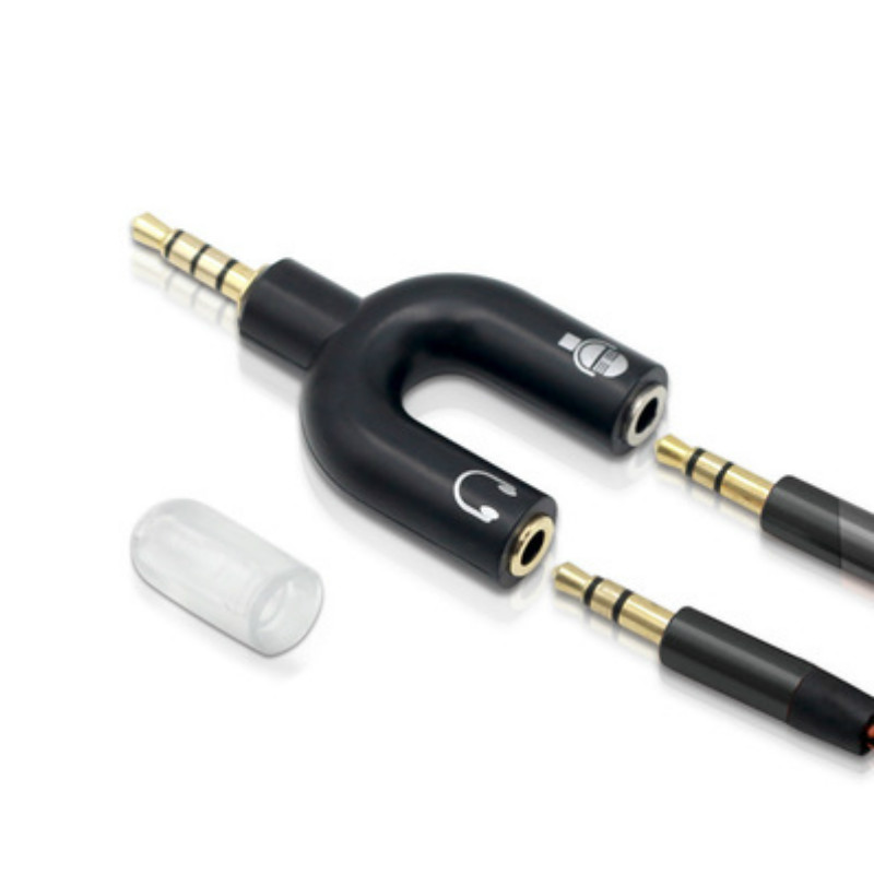3.5mm Audio Cable 2 in 1 Splitter Stereo Plug with Mic & Headphone Earphone Adapters for Smartphone MP3 MP4 Player Game