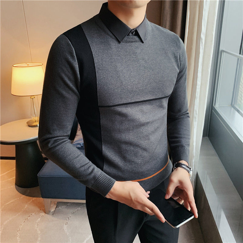 Men's Jerseys 2021 Spring and Winter Thin New Striped Seam Knitted Shirt Male Clothes 45AG, Gray.
Men's Jerseys 2021 Spring and Winter Thin New Striped Seam Knitted Shirt Male Clothes 45AG, Gray.
