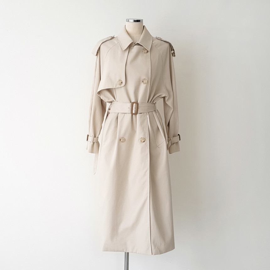 High Quality Minimalist Classic Lapel Double-breasted Long Trench Coat Autumn OL Elegant Loose Windbreaker 210421