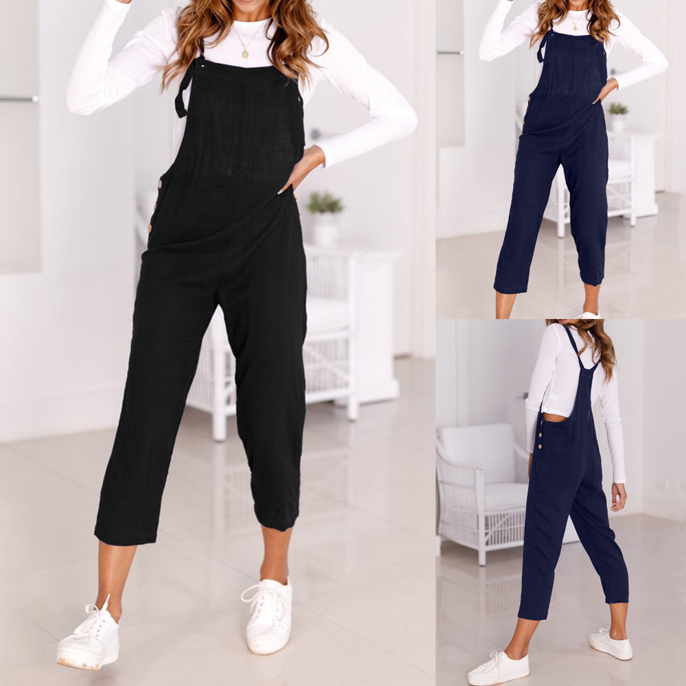 Women Spaghetti Strap Wide Legs Bodycon Jumpsuit Trousers Rompers summer womens romper Loose Dungarees New A1 T200303