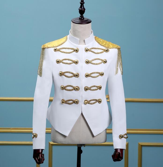 men suits designs royal white gold tassel stage costumes singers men sequin blazer dance clothes jacket style dress punk rock
men suits designs royal white gold tassel stage costumes singers men sequin blazer dance clothes jacket style dress punk rock