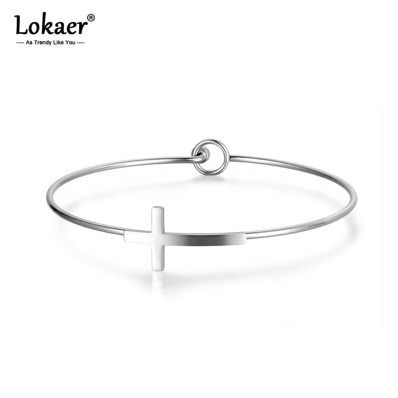 Lokaer Romantic Titanium Steel Cross Cuff Bracelets & Bangles Luxury Engagement Wedding Bangle Jewelry For Women B18043
Lokaer Romantic Titanium Steel Cross Cuff Bracelets & Bangles Luxury Engagement Wedding Bangle Jewelry For Women B18043