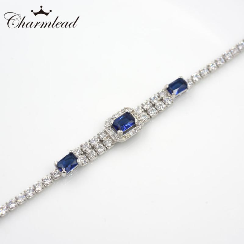 Charm Bracelets Charmlead 925 Sterling Silver Chain Party Bling Royal Style Bracelet Classical Cubic Stone Shine Fashion Women Gift Jewelry
Charm Bracelets Charmlead 925 Sterling Silver Chain Party Bling Royal Style Bracelet Classical Cubic Stone Shine Fashion Women Gift Jewelry