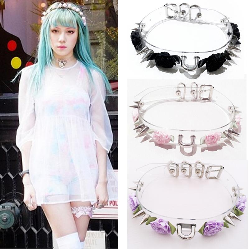 Chokers Wholesale Sexy Punk Handcrafted Flower Harajuku Clear Safe Heart Choker Collar Necklace Rose Double Spikes Vinyl Chaplet
Chokers Wholesale Sexy Punk Handcrafted Flower Harajuku Clear Safe Heart Choker Collar Necklace Rose Double Spikes Vinyl Chaplet