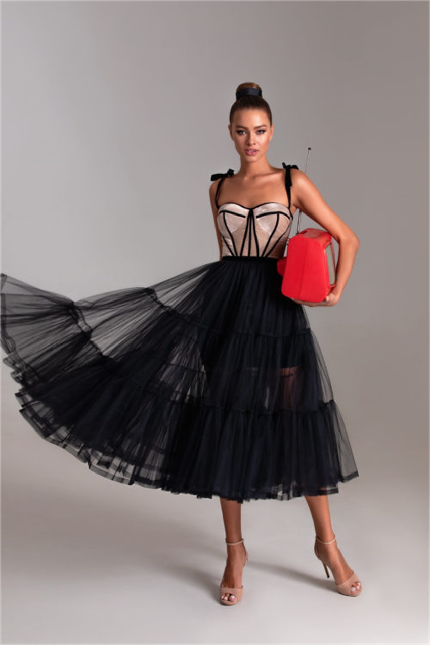 Sexy Evening Dresses With Spaghetti sleeve-less Floor-length with Tulle Ball Gowns Custom Made Formal Party Dresses Robes De Mariée