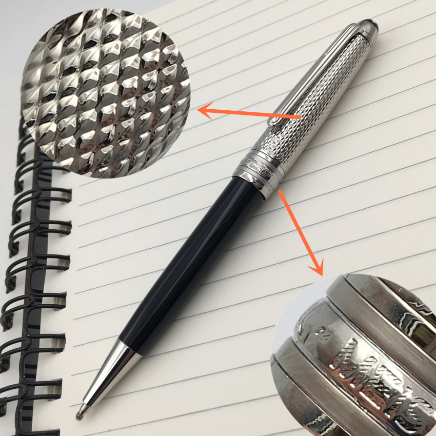 Top Grade luxury pen brand Silver texture cap metal Ballpoint pens / Rollerball stationary black resin barrel 163, Blue;orange
Top Grade luxury pen brand Silver texture cap metal Ballpoint pens / Rollerball stationary black resin barrel 163, Blue;orange