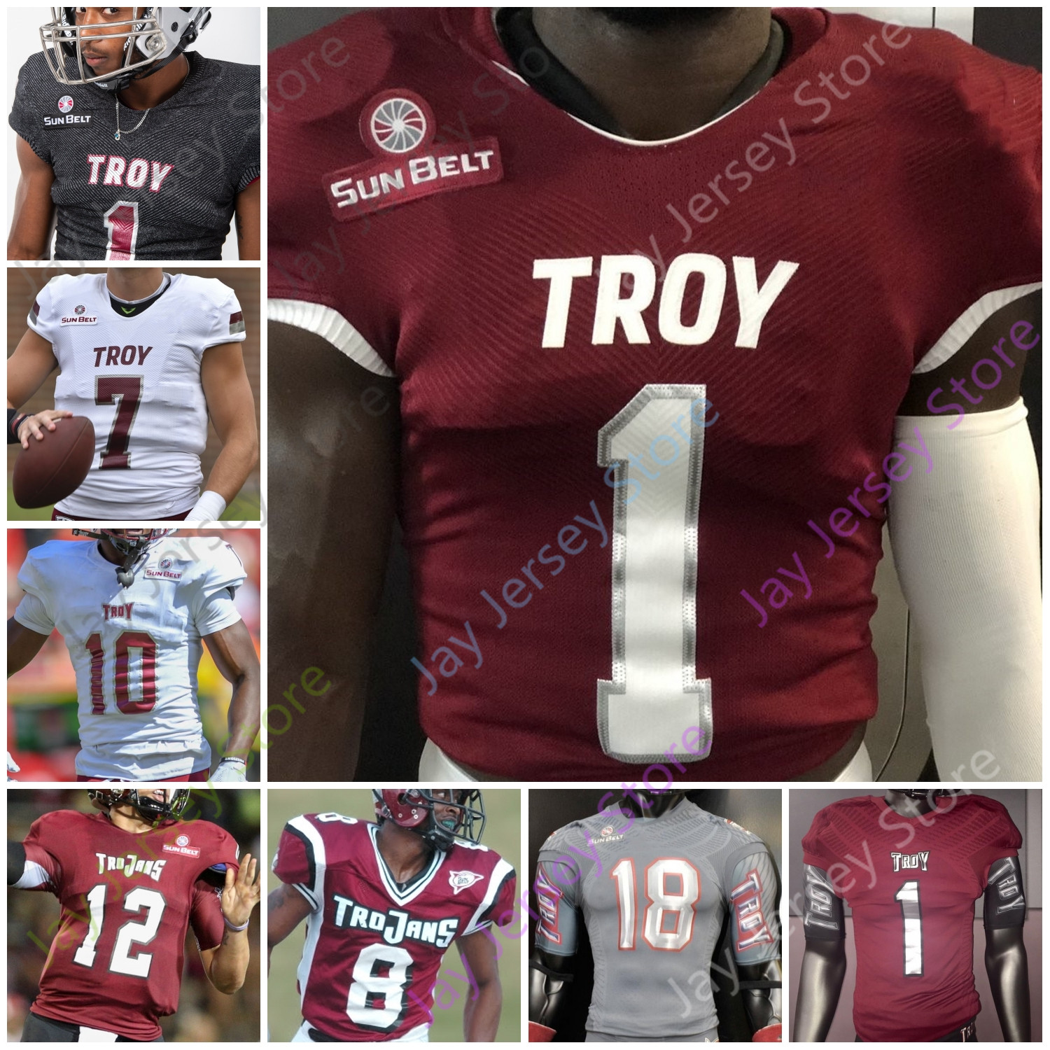 Troy Trojans Football Jersey NCAA College Demarcus Ware Gunnar Watson Kimani Vidal Kaylon Geiger Reggie Todd Tray Eafford Khalil McClain, White i
Troy Trojans Football Jersey NCAA College Demarcus Ware Gunnar Watson Kimani Vidal Kaylon Geiger Reggie Todd Tray Eafford Khalil McClain, White i