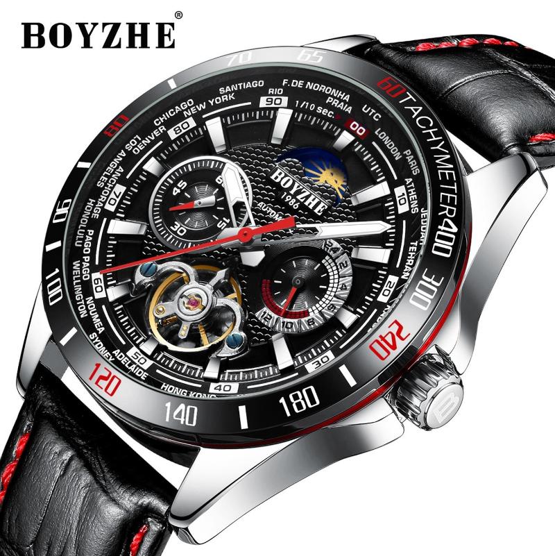 Wristwatches Automatic Mechanical Watches BOYZHE Men Wristwatch Waterproof Business Tourbillon Watch Man Luminous Montre Homme, Wl025-4
Wristwatches Automatic Mechanical Watches BOYZHE Men Wristwatch Waterproof Business Tourbillon Watch Man Luminous Montre Homme, Wl025-4