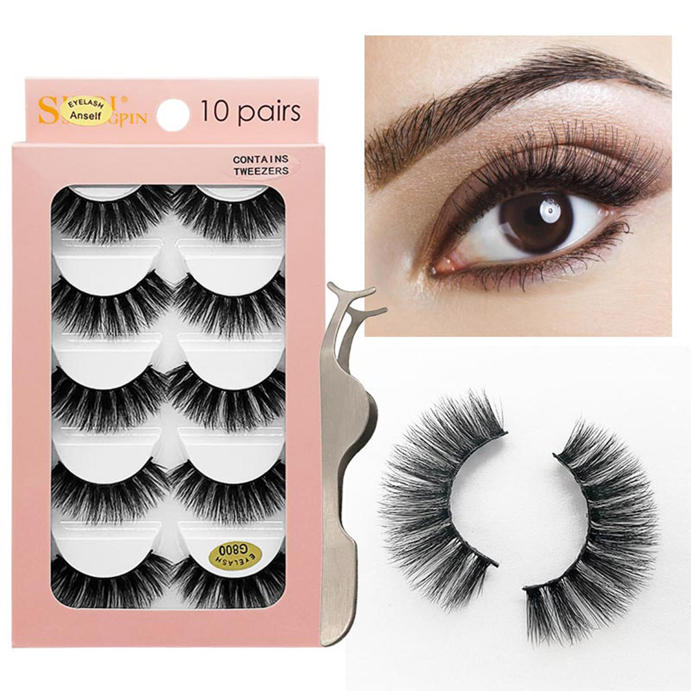Anself 10 Pairs False Eyelashes 3D Reusable Handmade Fake Eyelashes Long Thick Curly Extension with Lashes Applicator 
Anself 10 Pairs False Eyelashes 3D Reusable Handmade Fake Eyelashes Long Thick Curly Extension with Lashes Applicator