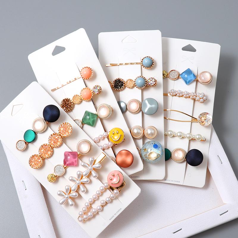 5 Pieces Girl Hairpin Set ladies Hair Clips Fashion Pearl Geometric Hairpins Girl Sweet Headband Hair accessories Headdress, Style-2
5 Pieces Girl Hairpin Set ladies Hair Clips Fashion Pearl Geometric Hairpins Girl Sweet Headband Hair accessories Headdress, Style-2