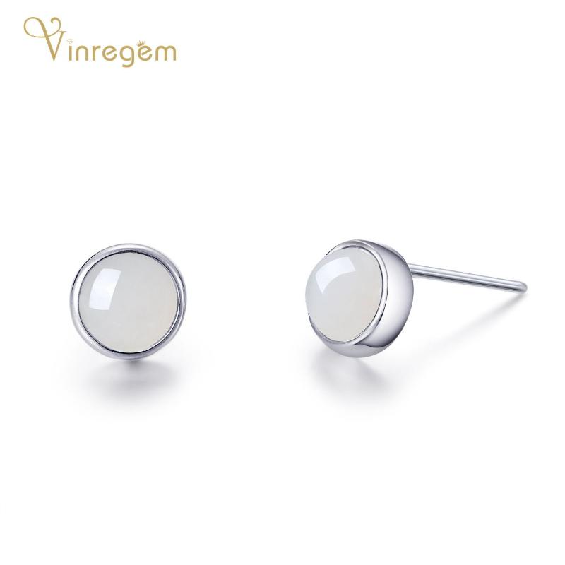 Stud Vinregem 100% 925 Sterling Silver White Hetian Jade Wedding Engagement Vintage Ear Studs Earrings Fine Jewelry Wholesale, Golden;silver
Stud Vinregem 100% 925 Sterling Silver White Hetian Jade Wedding Engagement Vintage Ear Studs Earrings Fine Jewelry Wholesale, Golden;silver