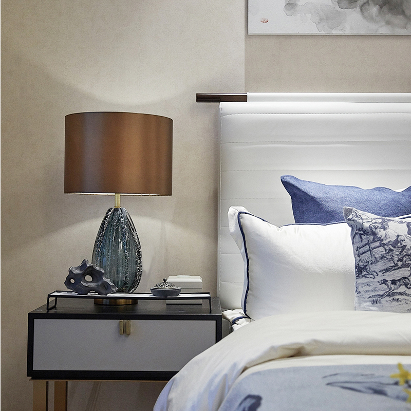 Elegant Gray Green Glass Floor Lamp Contemporary Design Perfect for Villas and Hotel Interiors