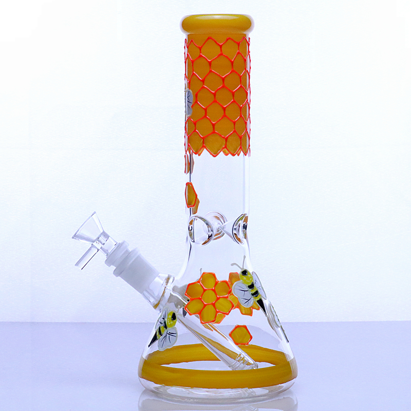 10 Inch Luminous bee theme yellow color glass water bongs straight tube bongs with 14mm female joint beaker bong
10 Inch Luminous bee theme yellow color glass water bongs straight tube bongs with 14mm female joint beaker bong