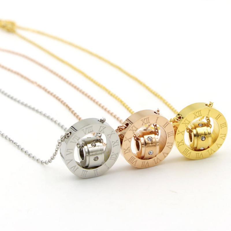 Pendant Necklaces Titanium Steel Rome Necklace Fashion Jewelry Women Gold-color Double Round Chokers Love Short
Pendant Necklaces Titanium Steel Rome Necklace Fashion Jewelry Women Gold-color Double Round Chokers Love Short