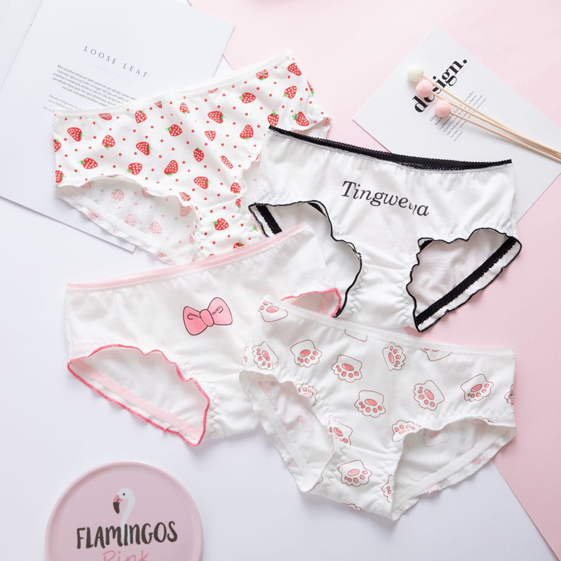 High Quality Cute Girl Briefs 5pcs Teenage Bowknot Underpants Young Girl Briefs Comfortable Cotton Panties Kids Underwear 670 Y0126