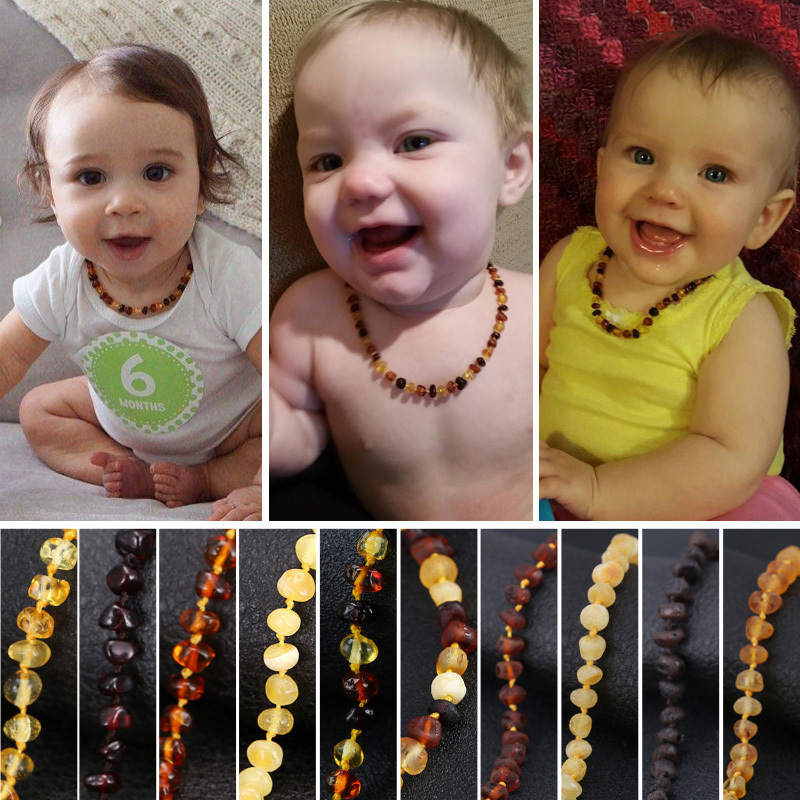 Baltic Amber Teething Necklace for Baby Simple Package 7 Sizes 10 Colors Lab Tested 220722