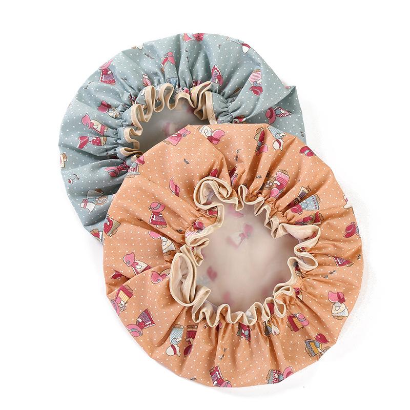 Lovely Thick Women Shower Caps Colorful Double Layer Bath Shower Hair Cover Adults Waterproof kitchen hats Sale
Lovely Thick Women Shower Caps Colorful Double Layer Bath Shower Hair Cover Adults Waterproof kitchen hats Sale