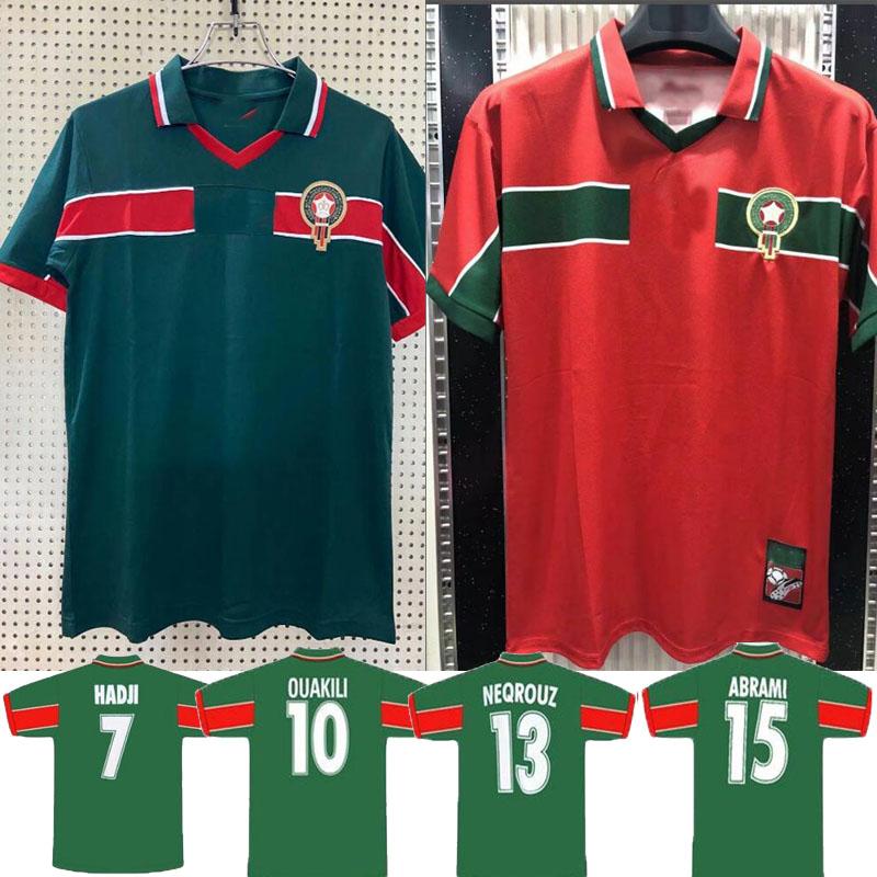 world cup 1998 Morocco retro soccer jersey 98 99 Maroc home away Hadji BASSIR OUAKILI NEQROUZ ABRAMI vintage classic old football shirt, 1998 home
world cup 1998 Morocco retro soccer jersey 98 99 Maroc home away Hadji BASSIR OUAKILI NEQROUZ ABRAMI vintage classic old football shirt, 1998 home
