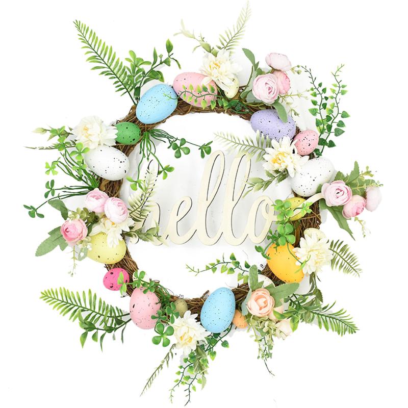 Simulation Frangipani Wreath Garland Easter Artificial Flower Size 30-45cm Foam Linen Material Door Hanging Decoration Pendant, A2
Simulation Frangipani Wreath Garland Easter Artificial Flower Size 30-45cm Foam Linen Material Door Hanging Decoration Pendant, A2