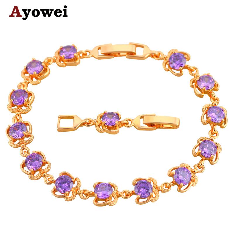 Gold color Bracelets Zircon Design Zircon & Purple Crystal Health Nickel & Lead free Fashion jewelry TB325A
Gold color Bracelets Zircon Design Zircon & Purple Crystal Health Nickel & Lead free Fashion jewelry TB325A