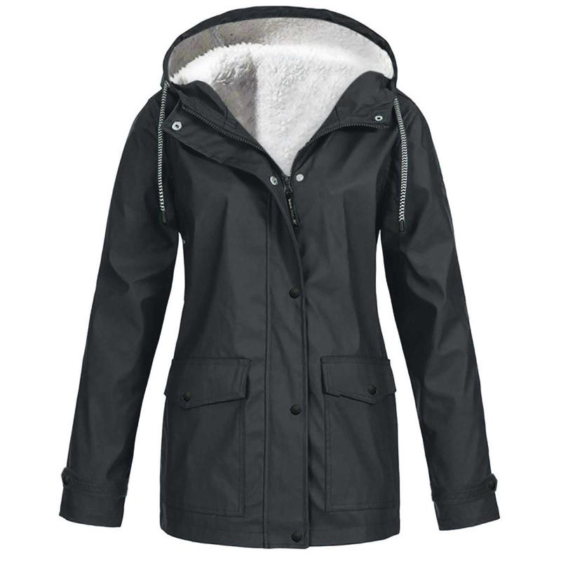 Women Coat Solid Plush Thickening Jacket Outdoor Plus Size Hooded Raincoat Windproof Winter Autumn Casual Ladies Women Outwear, Khaki
Women Coat Solid Plush Thickening Jacket Outdoor Plus Size Hooded Raincoat Windproof Winter Autumn Casual Ladies Women Outwear, Khaki