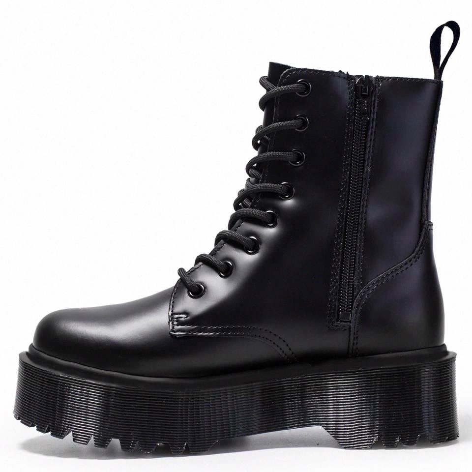 NAUSK Doc Boots Women High Platform Ankle Shoes Chunky Woman Leather Motorcycle Ladies Fashion Women Boots #iL2f