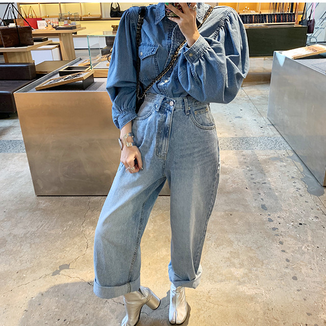YingYuanFang Fashion new leopard chiffon stitching loose denim longsleeved shirt coat T200319