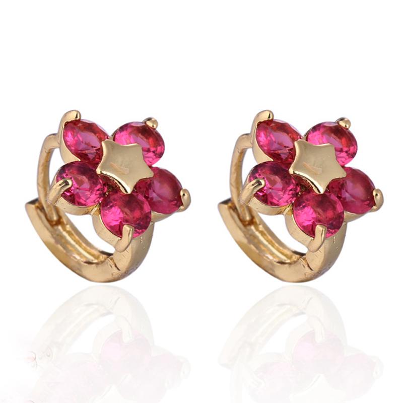 Kids Jewelry Yellow Gold Color Rose Red/White Flowers Cubic Zirconia CZ Anti-Allergic Huggie Hoop Earrings for Children Girls
Kids Jewelry Yellow Gold Color Rose Red/White Flowers Cubic Zirconia CZ Anti-Allergic Huggie Hoop Earrings for Children Girls