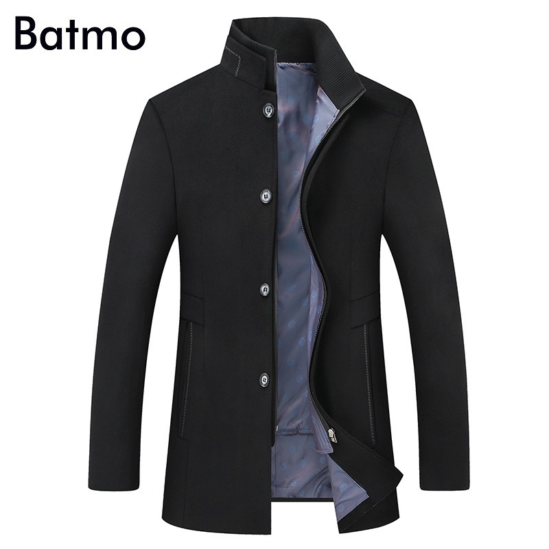 BATMO arrival winter high quality wool thicked trench coat menmen's gray wool jackets plus-size M-6XL1818 201128