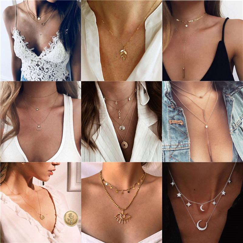 WUKALO Vintage Multiple Layer Necklaces For Women Gold Metal Long Chain Coin Crescent Moon Star Choker Pendant Necklace Jewelry
WUKALO Vintage Multiple Layer Necklaces For Women Gold Metal Long Chain Coin Crescent Moon Star Choker Pendant Necklace Jewelry